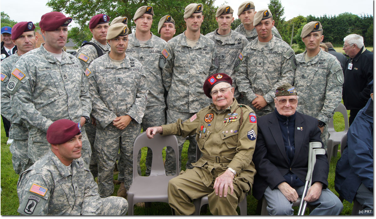 Earl Geoffrion and modern 507th Troopers